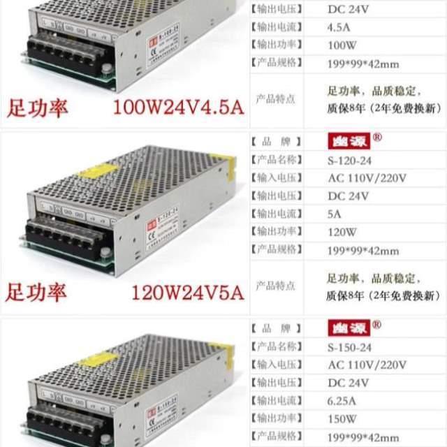 3A10A开关电源-DC24V4.工业5A5A6.100W150w200W250W稳压.25A8S
