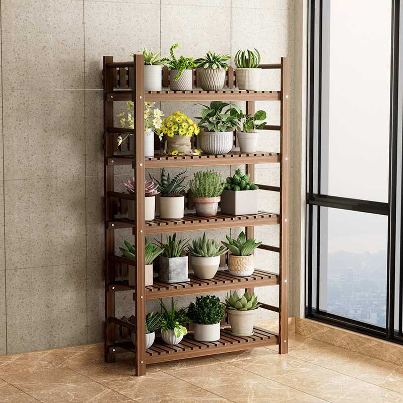 花架客厅简约现代落地多层置物架阳台室外实木多肉花盆架子儿童