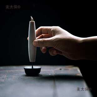 手工铸铁烛台黑铁烛台高泽蜡烛台日式茶道茶艺配件和风室内麦太保