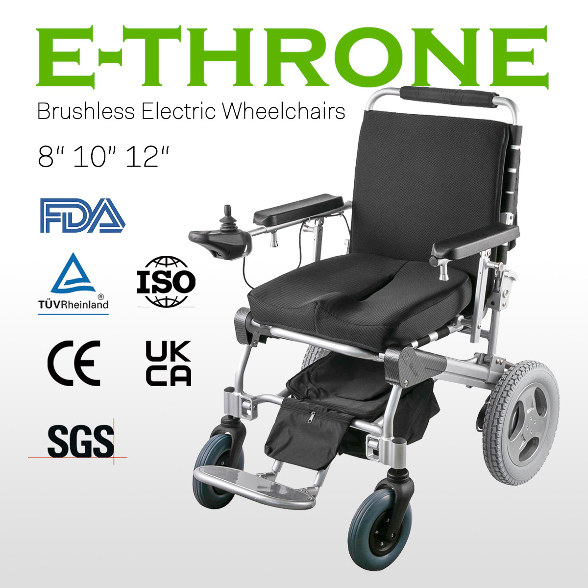 E-Throne FDA-Cert Portable Wheelchair可折叠多功能轻便