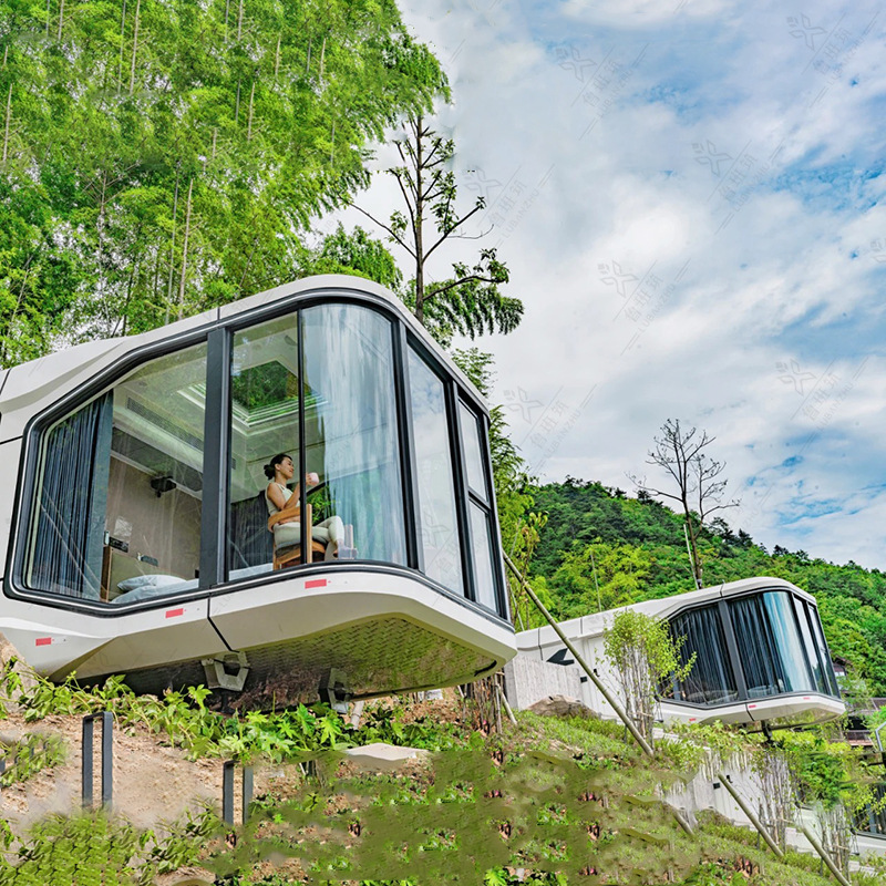 蘑菇屋民宿 网红玻璃树屋悬崖顶住宿体验钢结构民宿 装配集装箱房