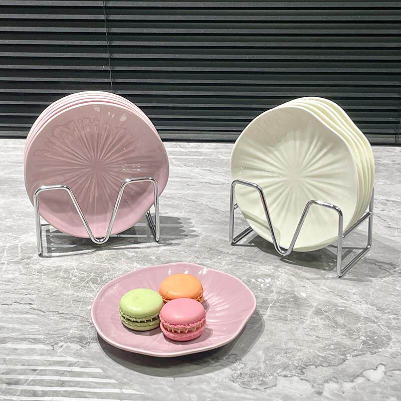 陶瓷荷花吐骨碟家用食品级餐桌垃圾渣盘蛋糕餐盘装骨头碟子小吃碟