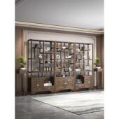 新型中国风实木薄谷架现代简约展示架储物架多宝阁隔断茶室茶柜储