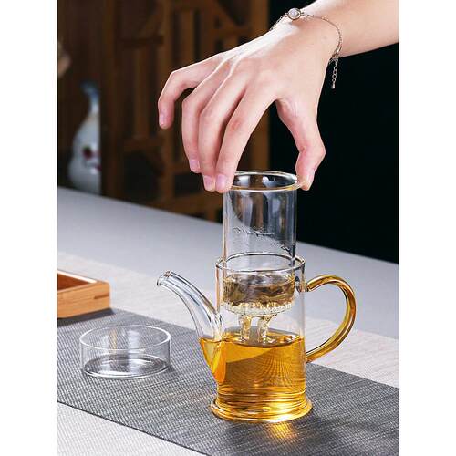 斌能达红茶泡茶壶耐热玻璃加厚带盖过滤小茶壶冲茶器家用功夫茶具