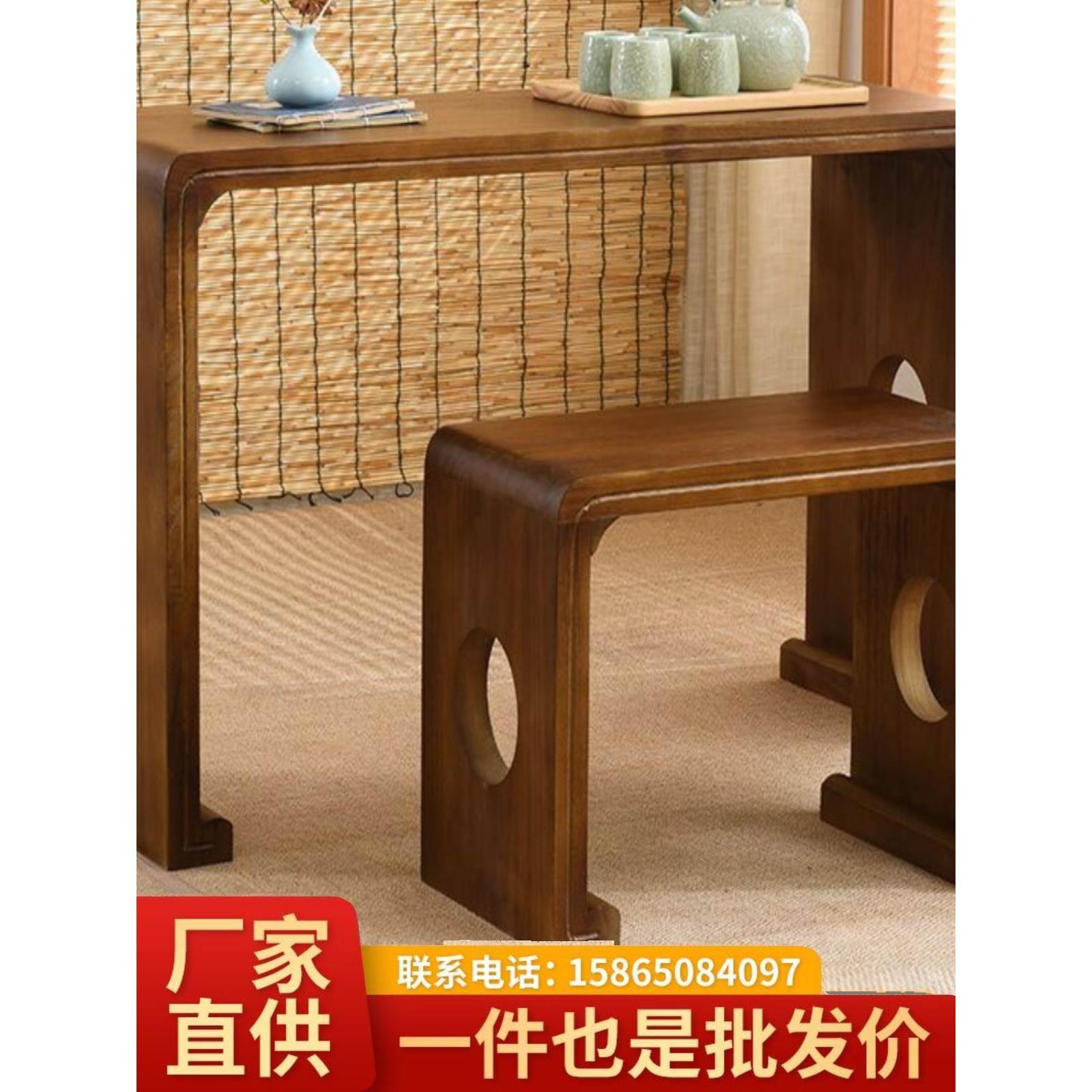 烧桐木仿古琴桌共鸣古琴桌凳实木琴桌琴凳国学古琴桌书法桌古筝桌