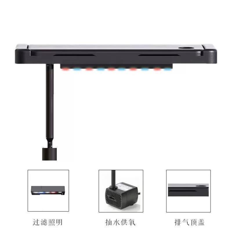 鱼缸翻盖式顶盖多功能一体式过滤生态循环懒人养鱼带灯通用型盖子