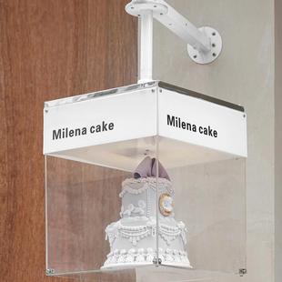 旋转置物展示亚克力灯箱定制网红蛋糕鲜花店发光广告牌可放装饰物