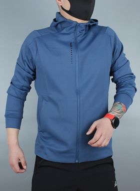 户外速干外套男式修身弹力训练跑步休闲连帽运Q动夹克男透气春秋