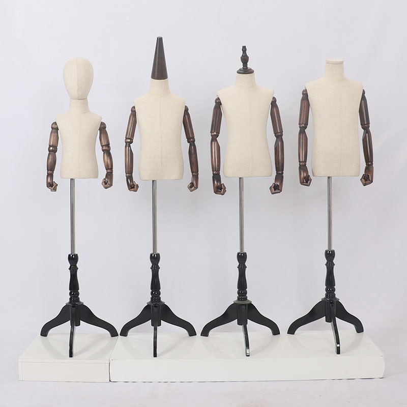 儿童模特道具半身陈列模特韩版黑色三脚底座男女童假人台童装模特