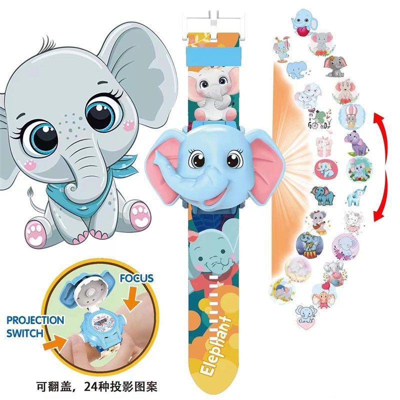 儿童玩具手表发光投影翻盖小宝宝女童3岁2幼儿园小朋友5女孩男生6