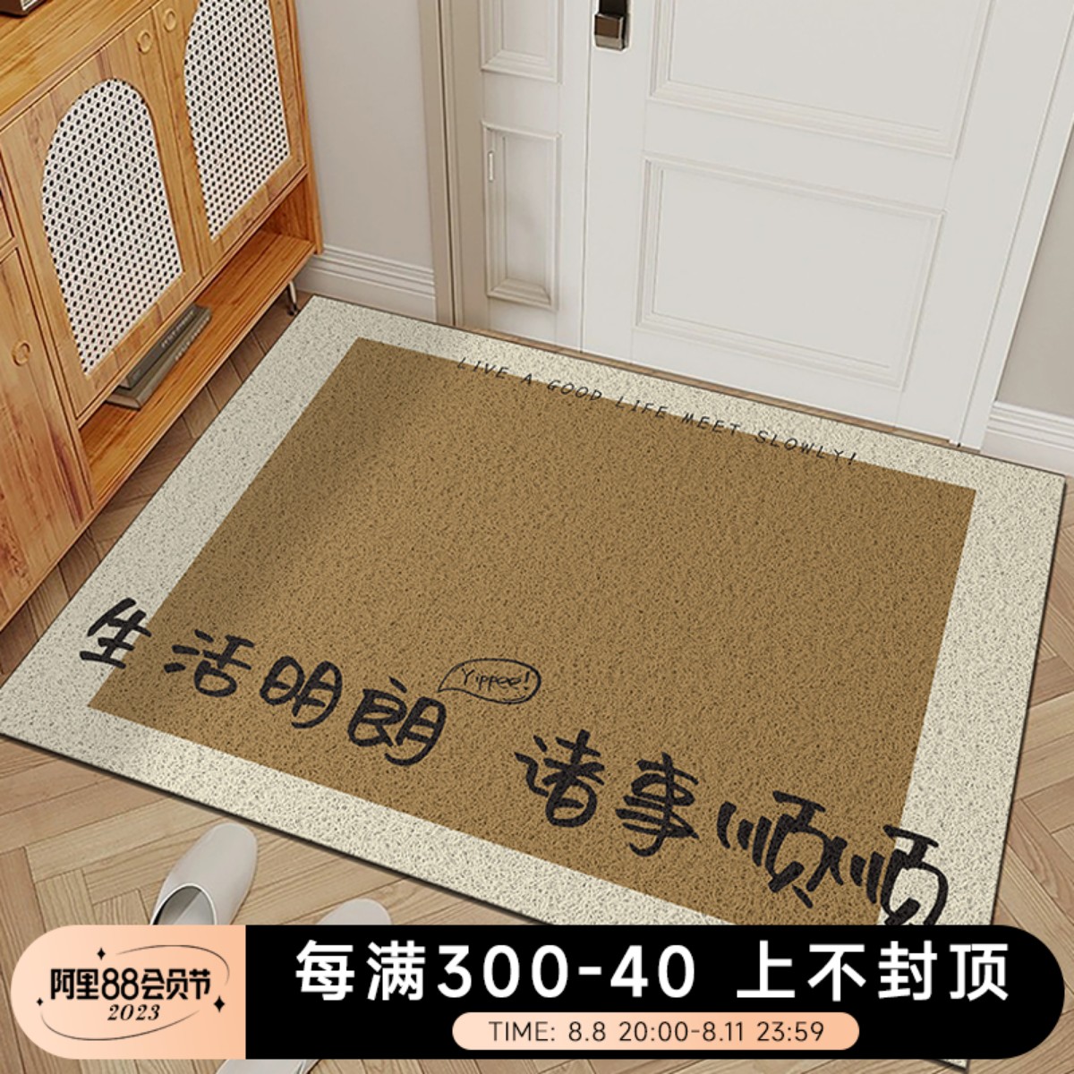 入户门地垫家用门口丝圈脚垫进门门垫门外蹭土玄关地毯可裁剪防滑