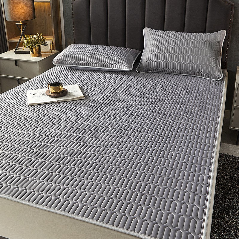 A类乳胶凉席三件套夏季凉感冰丝凉席床单可机洗空调席防滑床垫套