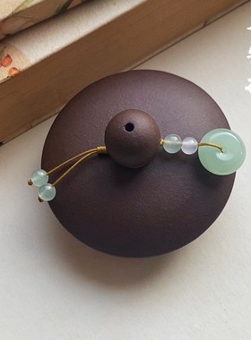 手编绳[茶壶吊坠]壶盖小提溜防烫紫砂壶装饰茶道国风挂件工艺品