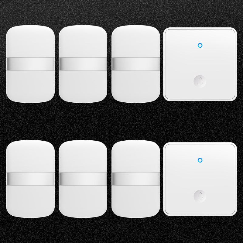 自发电无线电门铃二拖六家用门铃远距离电子智能遥控门铃 大板