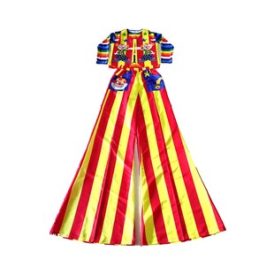 小丑高跷a服装成人化妆舞会演出套装滑稽搞笑景区表演服装年会服