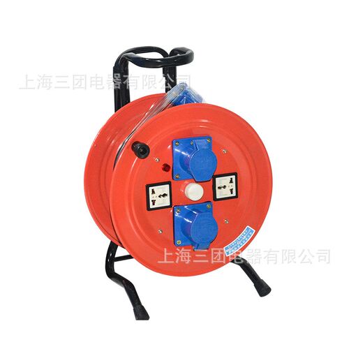 移动电缆盘电线卷盘绕线轴 户外带工业防水插头手提式线缆盘220V