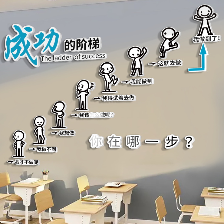 班级文化墙贴教室布置墙面装饰挂壁画初中小学开学习励志标语贴纸