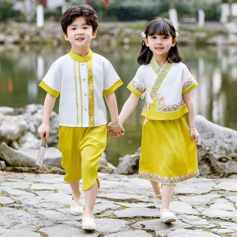 儿童汉服男童唐装中国风古装演出服女童古风套装小学生中秋表演服,童装/婴儿装/亲子装,儿童演出服,淘宝优惠券,粉丝福利购,淘宝优惠卷