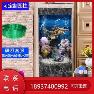 免换水玻璃生态水族箱 半圆形鱼缸客厅落地家用大型靠墙中大型立式