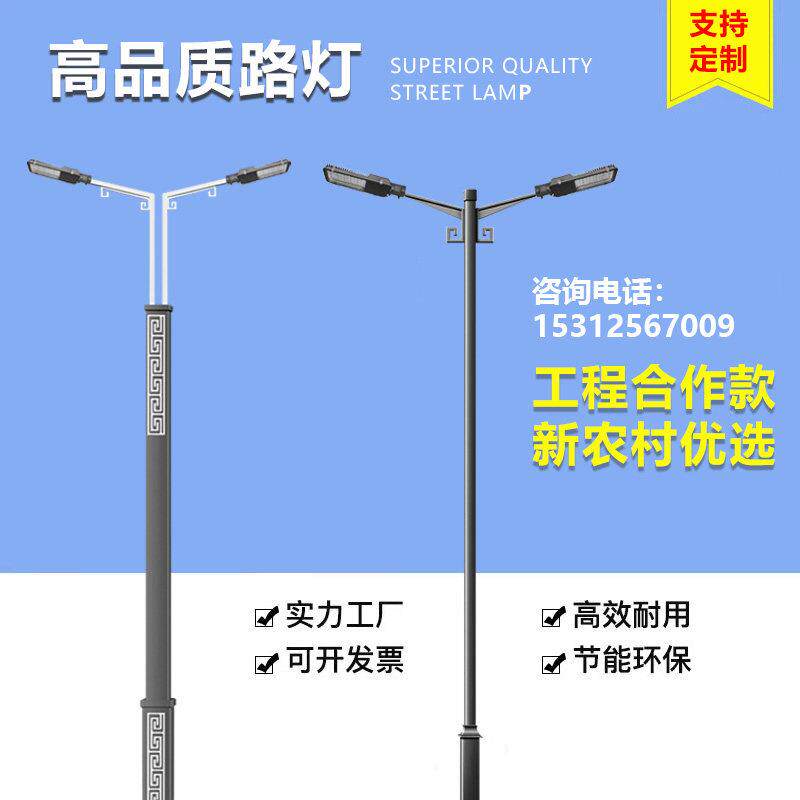 双头定制户外路灯杆太阳能庭院灯5/6/8米玉兰灯高杆灯防爆灯