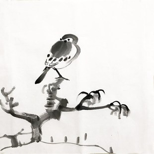 3868四尺八开无款可题款水墨禅意画小品装饰国画精品玄关中式画芯