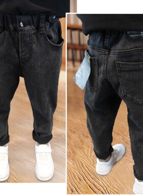 9男童装6牛仔裤春秋7黑色小脚裤子修身中J童帅气8潮十岁男孩12秋