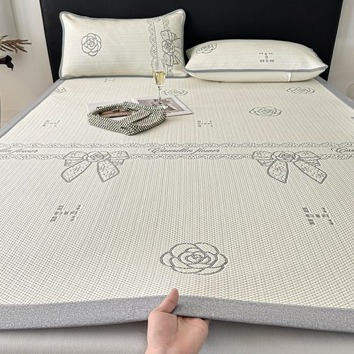 冰丝豆豆凉席2025新款床单三件套夏季床笠款凉感席空调席子可机洗