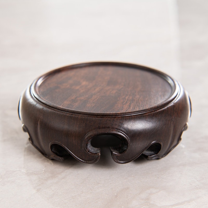 实木圆形底座花瓶盆景佛像摆件黑檀木原木玉器紫砂茶壶香炉木托架,家居饰品,木雕,淘宝优惠券,粉丝福利购,淘宝优惠卷