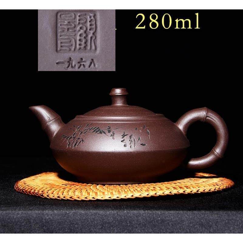 一九六八年宜兴紫砂壶全手工名家彷顾景舟扁竹壶家用泡茶壶大容量