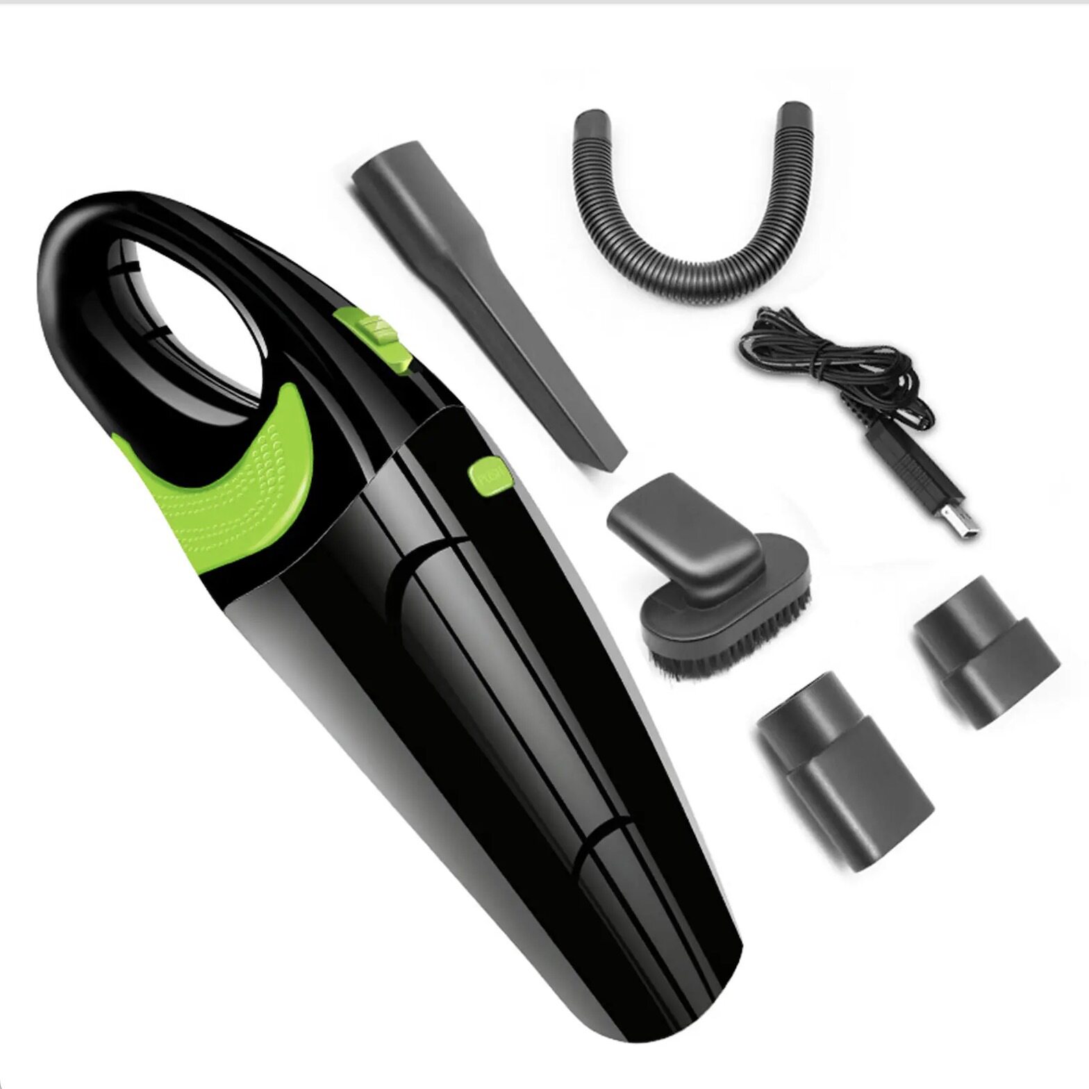 一键倒尘便携式汽车清洁器12V 2*2000强力多用途手持式真空吸尘器