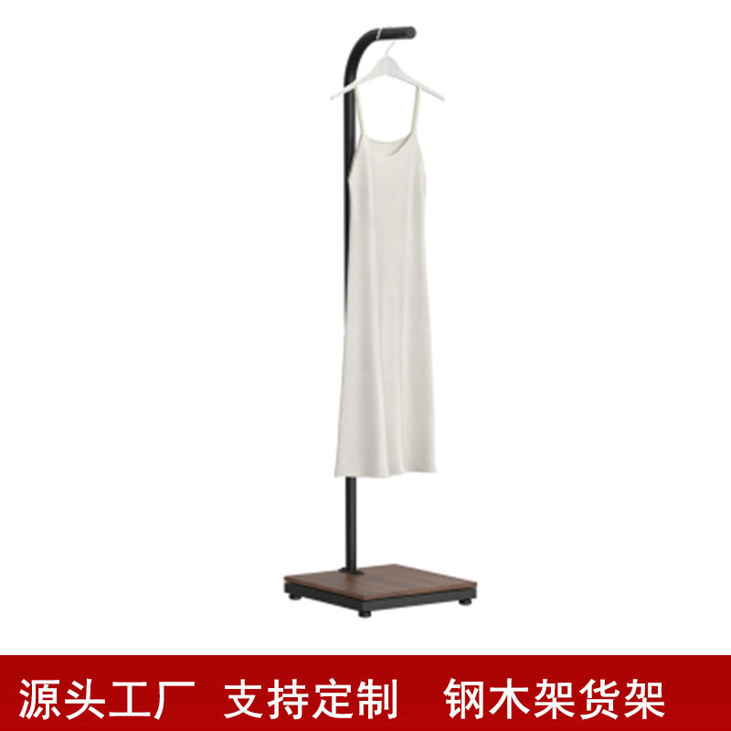 铁艺黑色正挂服装架落地式商场挂衣架服装店货架展示架衣服架子