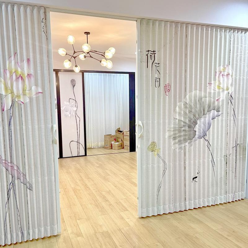 折叠门日式推拉门无下轨隐形门厨房客厅卧室卫生间隔断移动垒德株