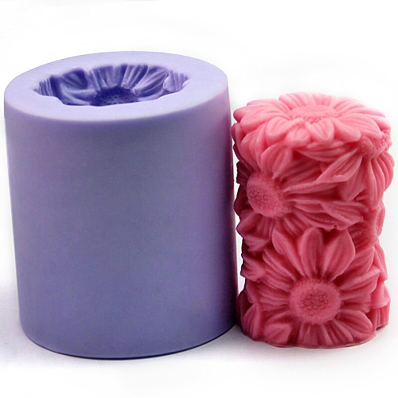 妮可硅胶模具 雏菊花开 立体蜡烛模具 手工皂模具 矽胶皂模蜡烛模