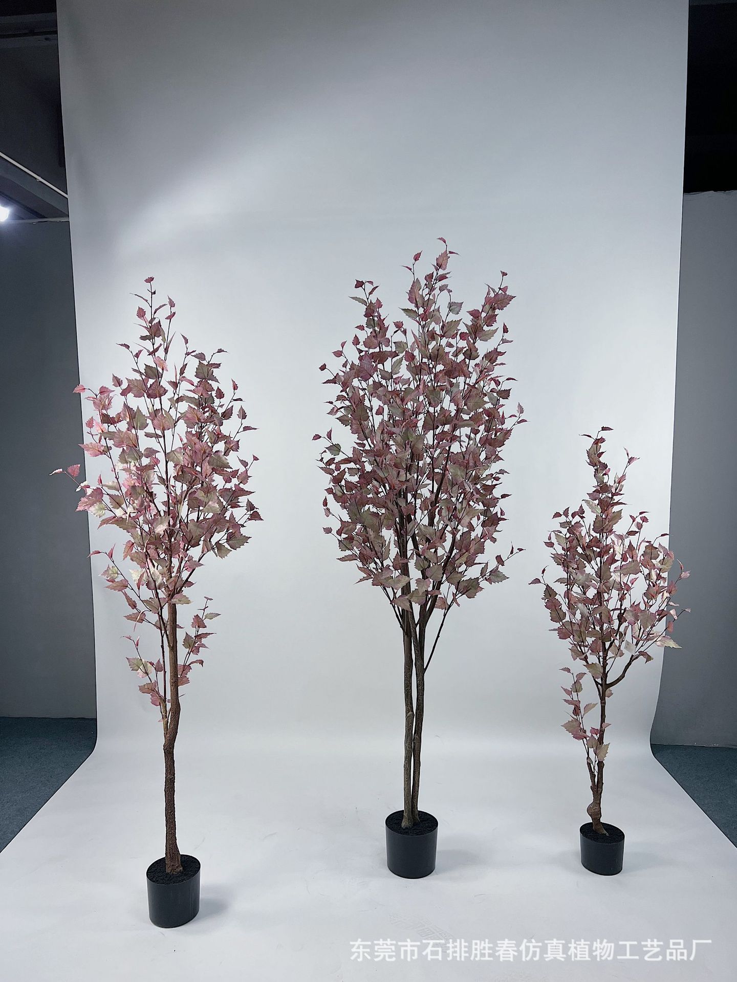 仿真秋色桦树家居装饰仿真绿植假花批发仿真树秋色叶子桦树。