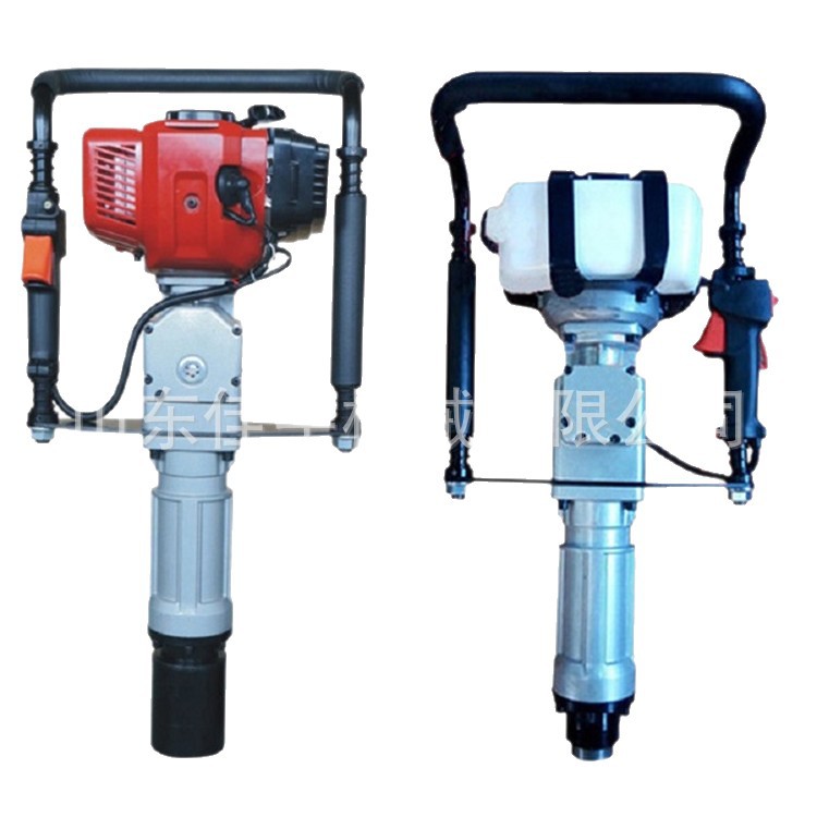 小型汽油抗洪打桩机河堤加固手持式植桩机 减震稳定
