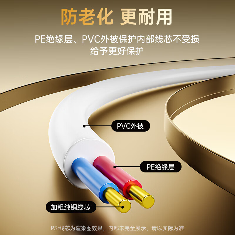 毕亚兹 2芯纯铜电话线 RJ11工程家装语音电话线 适用座机连接线