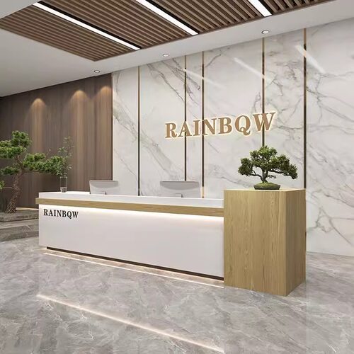轻奢简约现代烤漆接待收银吧台