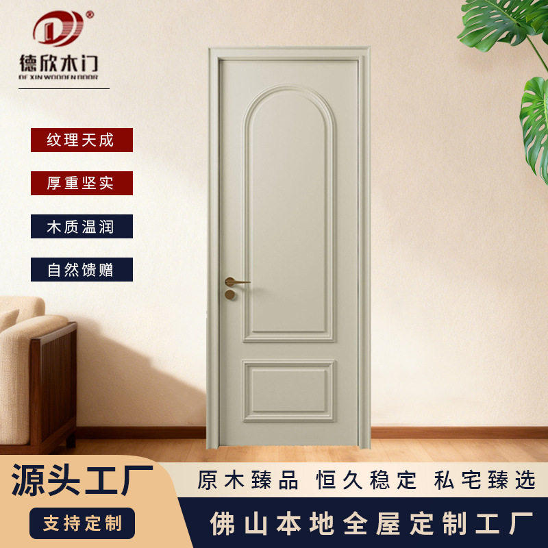 现代简约原木白色隔音门