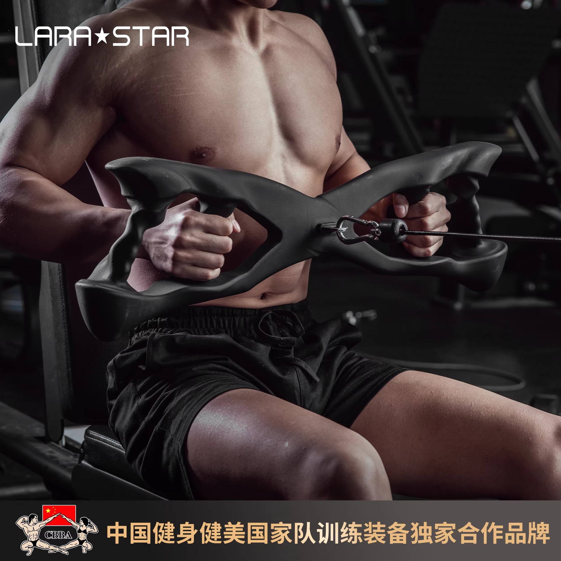 劳拉之星LS3018VERTEX三头肌训练器大飞鸟拉力绳三头肌绳下压力量