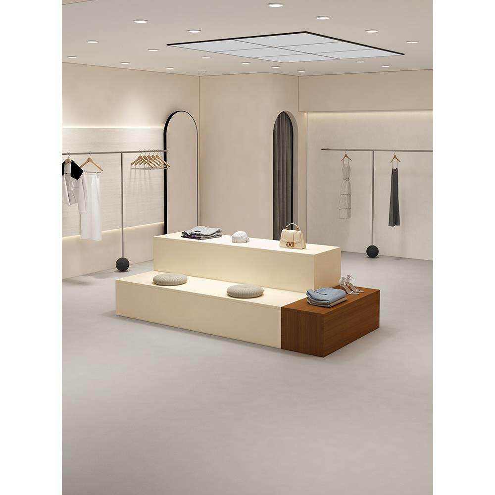 服装店岛展示台流量表中间展示鞋袋展示女装店储存台购物中心女装