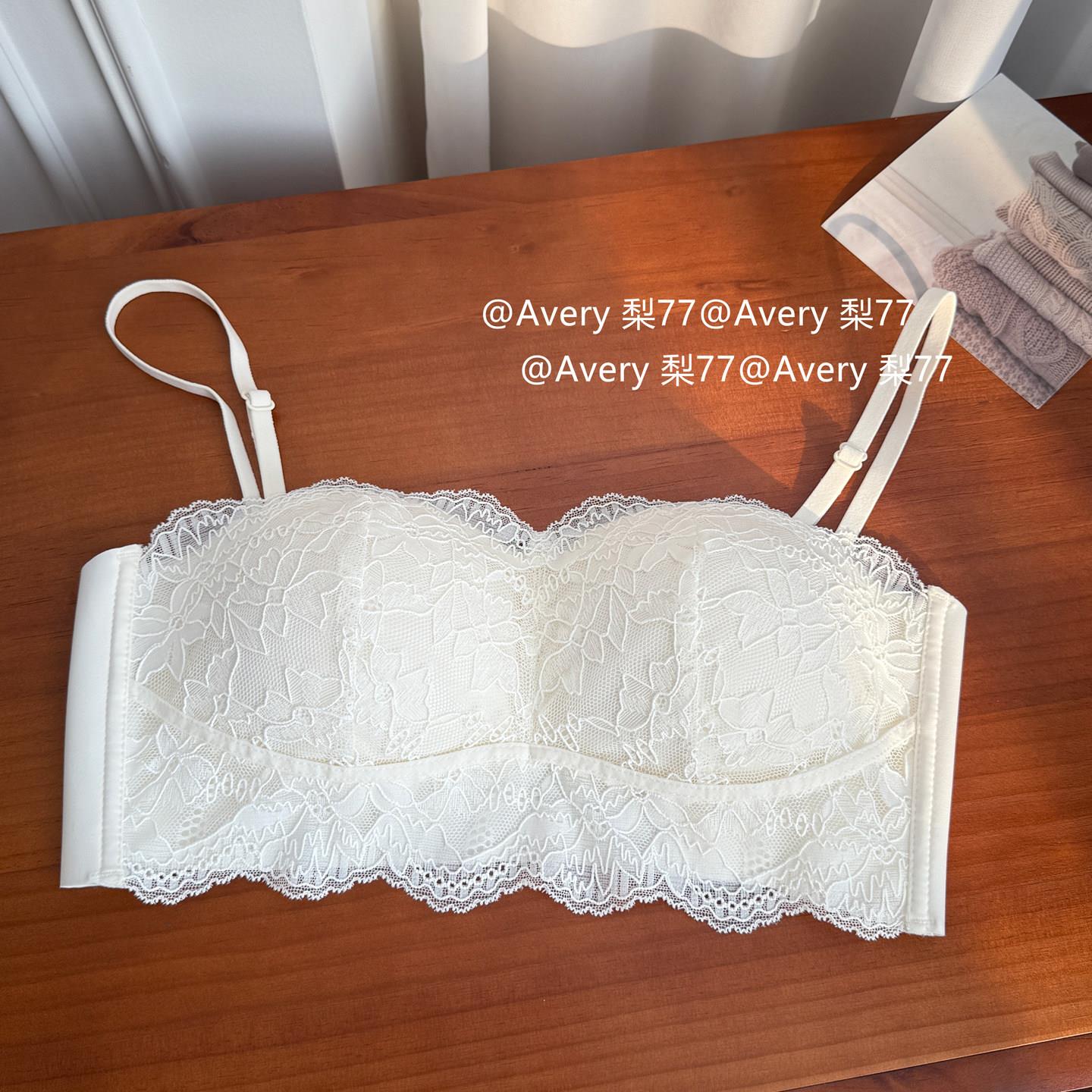 “白色花海”纯欲蕾丝内衣女薄款小胸聚拢抹胸防走光收副乳文胸罩