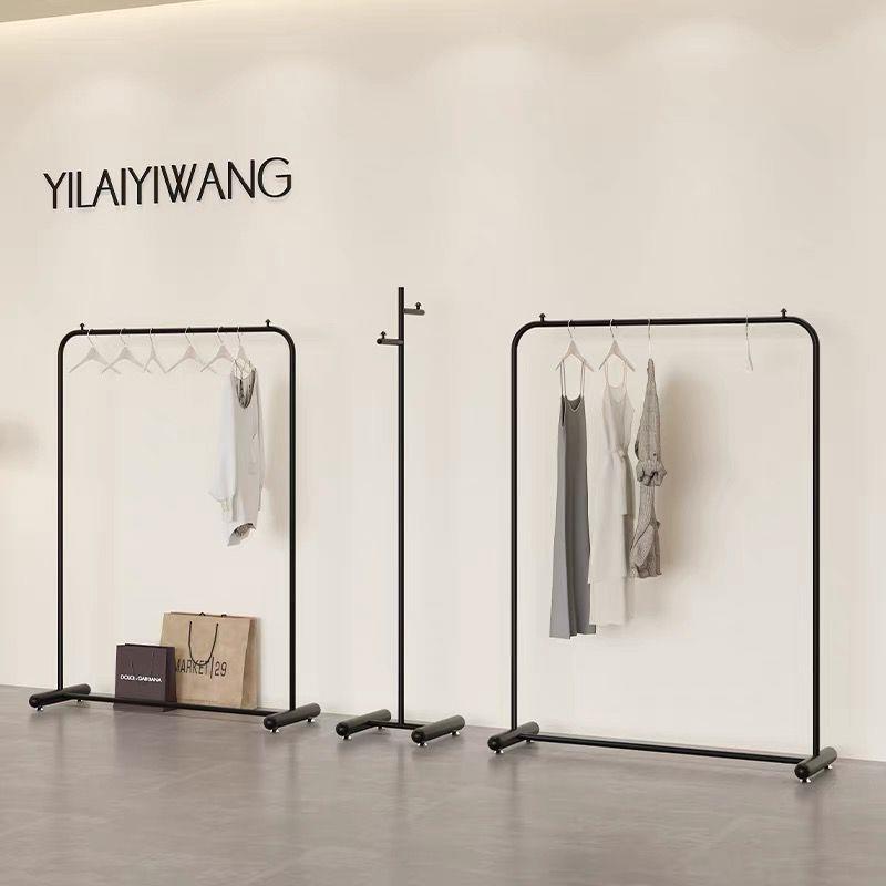 铁艺衣架杆服装店男女货架展示架落地式中岛架侧挂架衣服架子特价