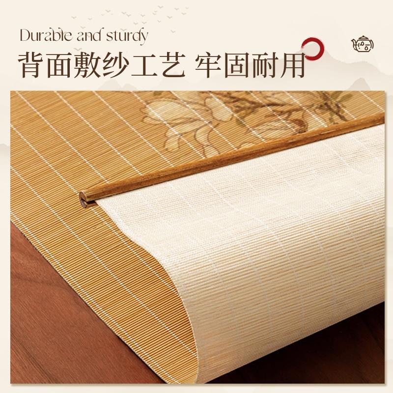 新中式茶盘过滤垫竹编茶席沥水垫茶桌茶垫桌旗竹垫茶台垫子隔热垫