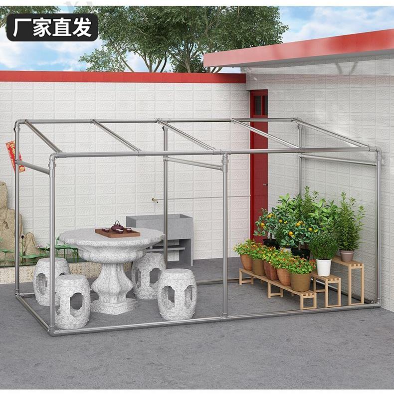 加厚定制镀锌钢管晾衣架阳台楼顶遮阳架子落地斜坡葡萄架大棚骨架