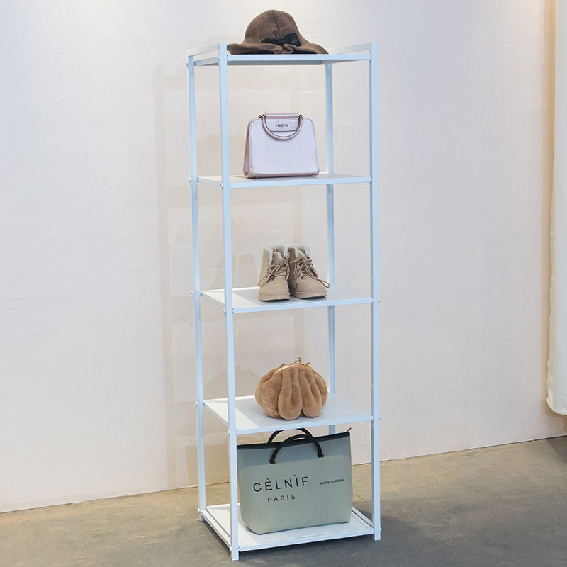 服装店展示架落地式五层包架收纳置物架多层鞋架女装挂衣架银色图片