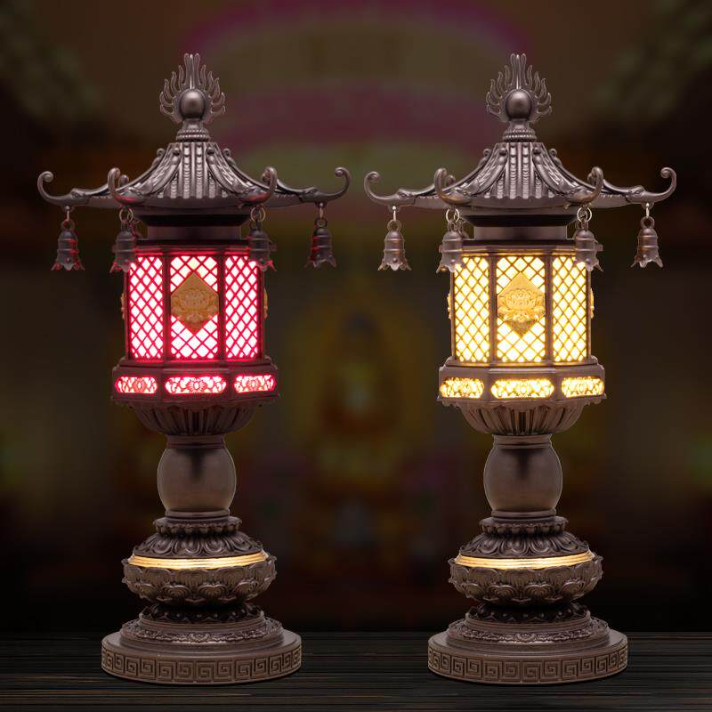 合金宫灯佛灯佛前供灯led灯家用寺院佛堂仿古宫灯供灯长明灯复古