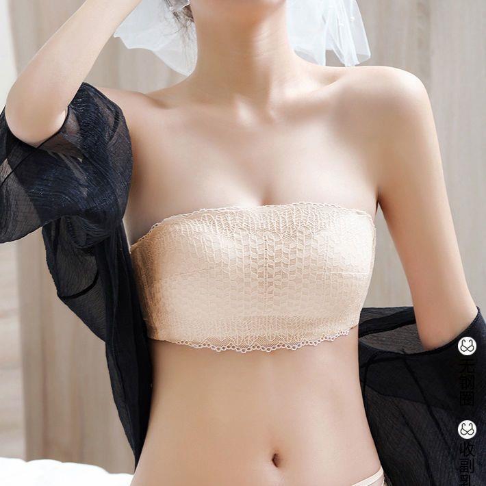 小胸无肩带内衣女加厚6CM抹胸隐形裹胸平胸聚拢防滑文胸婚纱胸罩