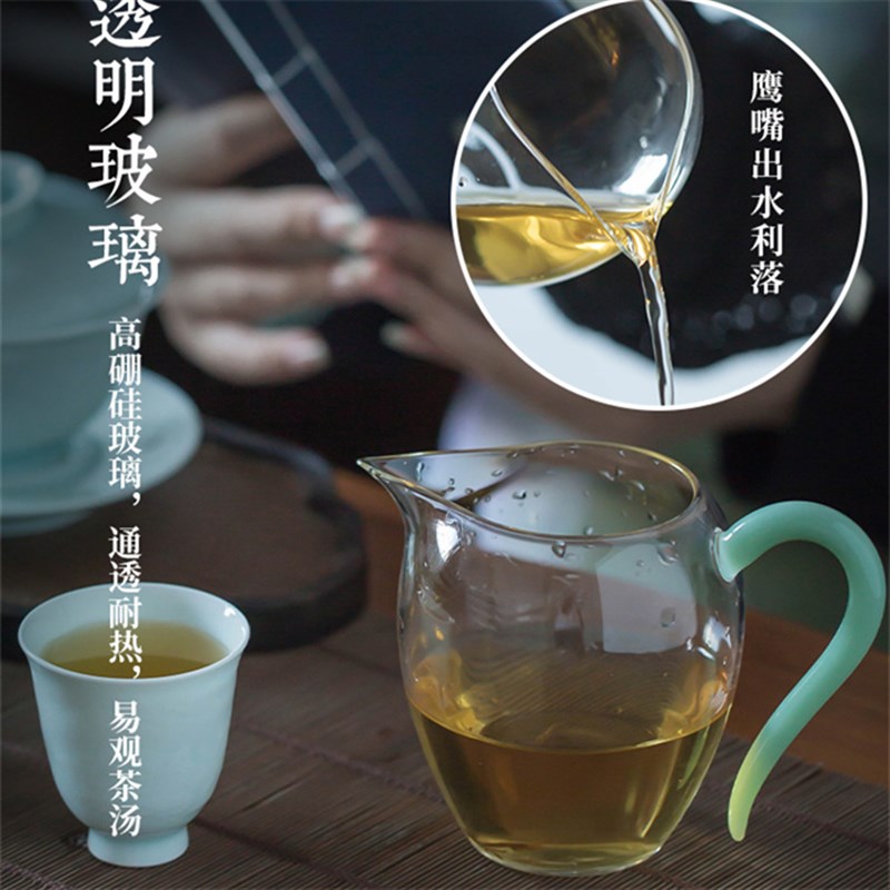 景德镇雕刻影青瓷功夫茶具盖碗套装简约 山水陶瓷盖碗茶杯整套