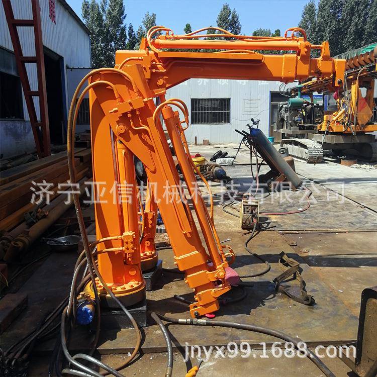 折臂吊随车起重机车载小吊机电动液压旋转折叠吊机2吨折臂吊