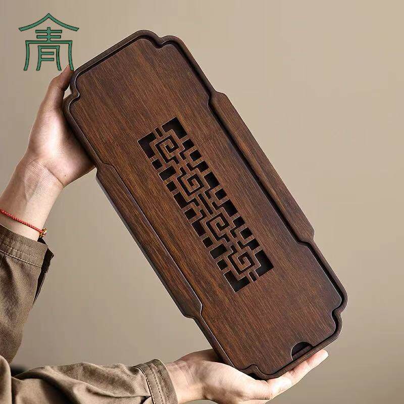 中式重竹干泡茶盘简约家用托盘功夫茶具储水茶盘礼盒装小茶台
